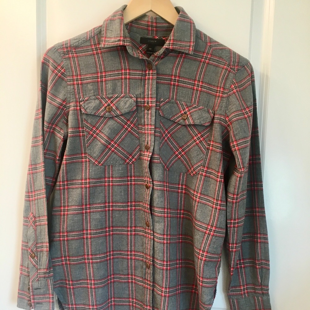 J. Crew Plaid Flannel Shirt - Sz 00
